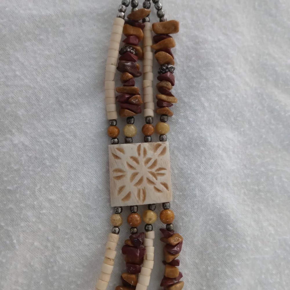 Boho Bead Stone MultiString Belt Coachella Cord Fringe